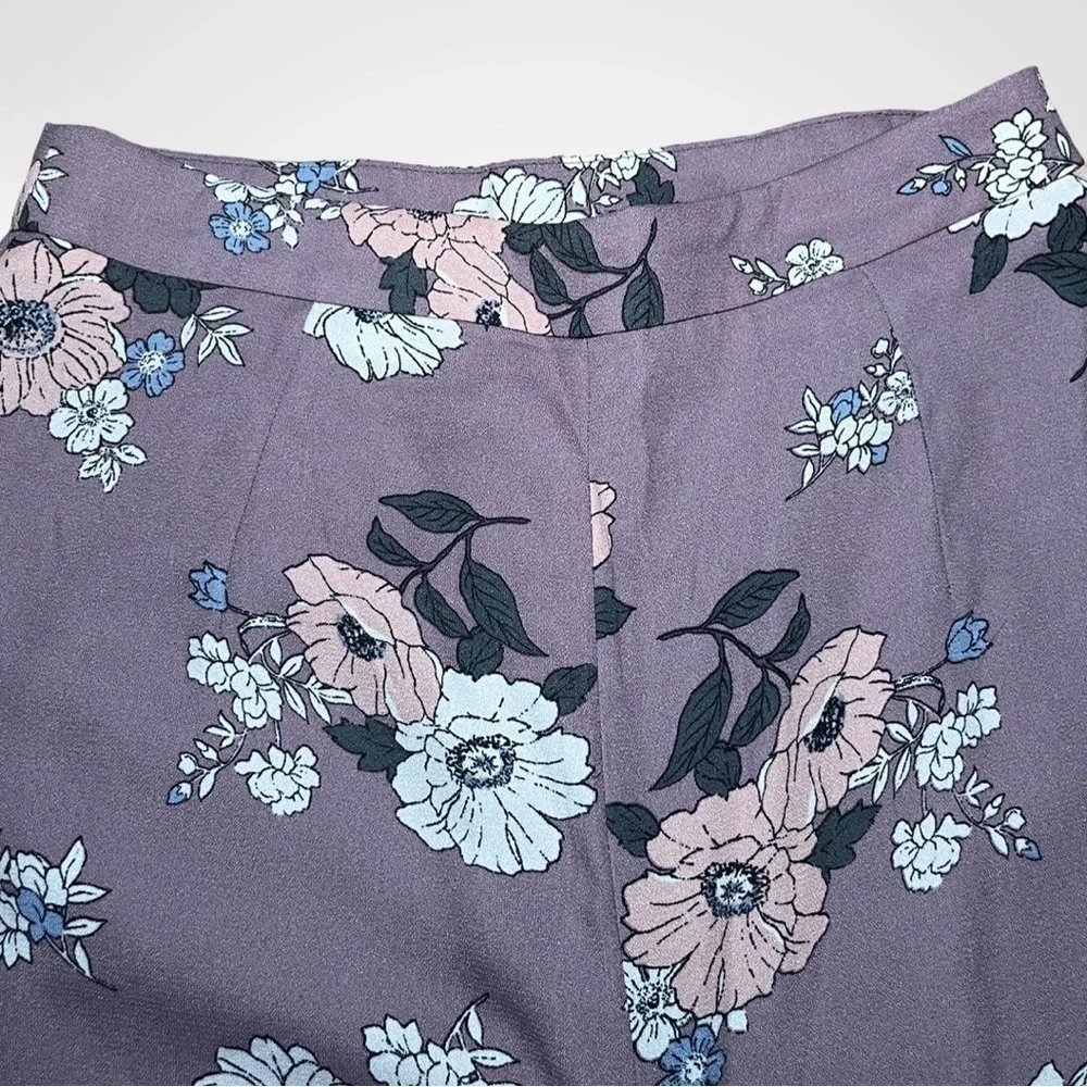 Sadie and Sage Wide Leg Floral Lined Trousers Mauve and Pink Size Small EUC​​​​​ - Picture 8 of 10